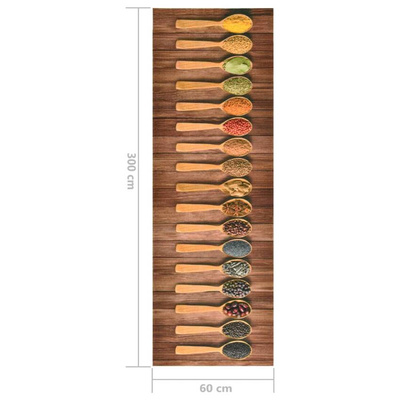 vidaXL Kuchenny dywanik podłogowy Spoons, 60x300 cm
