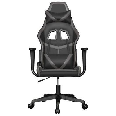 vidaXL Masujący fotel gamingowy, czarno-szary, sztuczna skóra model standard
