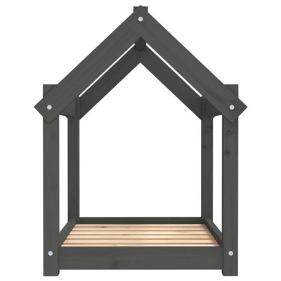 vidaXL Legowisko dla psa, szare, 71x55x70 cm, lite drewno sosnowe