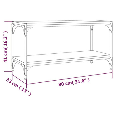 vidaXL Szafka pod TV, czarna 80x33x41 cm materiał drewnopochodny/ stal