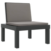 vidaXL Leżak z poduszkami antracytowy, PP