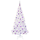 Sztuczna choinka z 300 diodami LED Biały 180 cm PVC i stal