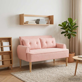 Sofa dwuosobowa z guzikowym pikowaniem różowy 117 x 67 x 77 cm