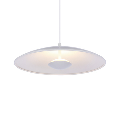 Lampa wisząca LUND 34 cm minimalistyczna – biały klosz talerz - skandynawska lampa nad stół LED