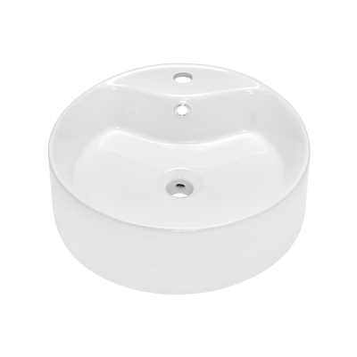 Umywalka nablatowa granada  47 cm, okrągła, z otw. na bat. CE-45-001-W Invena