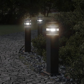Zewnętrzna lampa stojąca, czarna, 50 cm, aluminium
