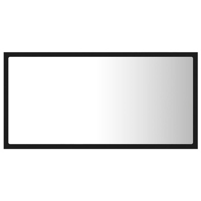 vidaXL Lustro łazienkowe z LED, czarne, 80x8,5x37 cm, akryl