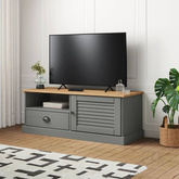 vidaXL Szafka pod TV VIGO, szara, 106x40x40 cm, lite drewno sosnowe