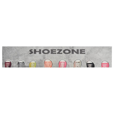 vidaXL Dywanik kuchenny, wzór Shoezone, 60x300 cm, aksamitny