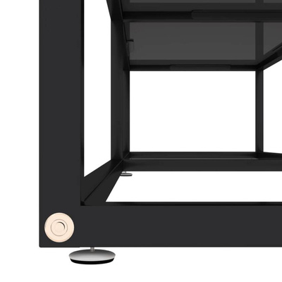 vidaXL Szafka pod TV, czarna, 160x40x40,5 cm, hartowane szkło