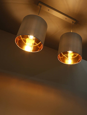 Lampa wisząca z abażurami Atlanta biała podwójna na listwie nowoczesna