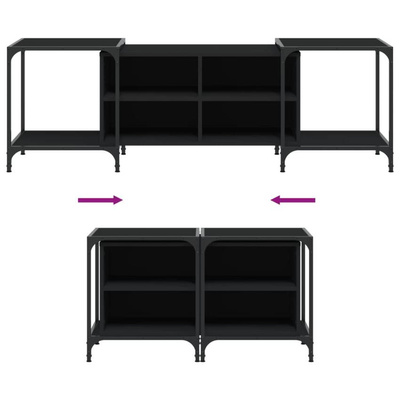 vidaXL Szafka pod TV, czarna, 153x37x50 cm, materiał drewnopochodny