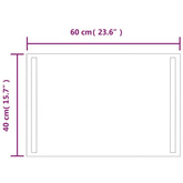 vidaXL Lustro łazienkowe z LED, 60x40 cm