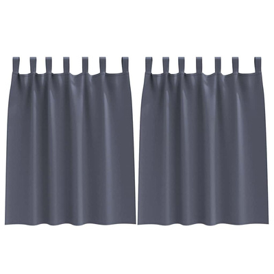 Firany blackout z kółkami 2 pcs Antracyt 140 x 140 cm Poliester