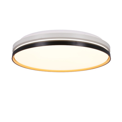 Montana Lampa sufitowa plafon czarny+biały+złoty 24w led 40 cm klosz biały