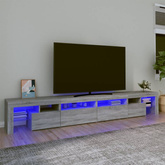 vidaXL Szafka pod TV z oświetleniem LED szary dąb sonoma 260x36,5x40cm