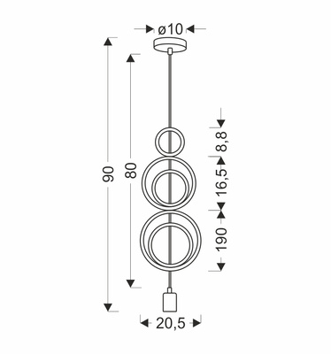 Hoops 5 lampa wisząca 1x20w E27 iq kids mix kolor