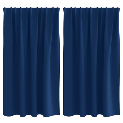 Firany blackout z kółkami 2 pcs Ciemnoniebieski 140 x 140 cm