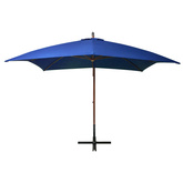 Parasol ogrodowy wiszący, jodłowy słupek, niebieski, 3x3 m