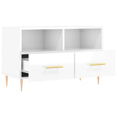 vidaXL Szafka pod TV, biała, wysoki połysk, 80x36x50 cm