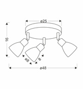 Lampa sufitowa AMCOS czarna 3x40W E14 bursztynowe klosze nowoczesna oprawa sufitowa do salonu sypialni korytarza