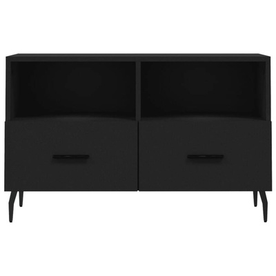 Szafka pod TV, czarna, 80x36x50 cm, materiał drewnopochodny vidaXL