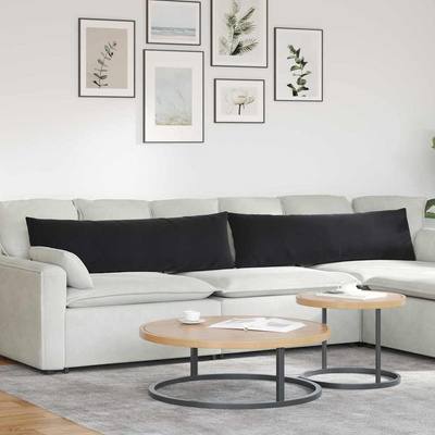 Poduszki na sofę 2 pcs Czarny 145 x 40 cm Tkanina sztruksowa