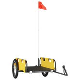 Przyczepka rowerowa, żółta, tkanina Oxford i żelazo