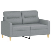 2-osobowa sofa z poduszkami, jasnoszara, 120 cm, tkanina