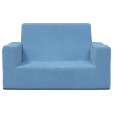 2-os. sofa dla dzieci, niebieska, miękki plusz