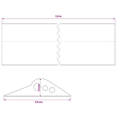 Uszczelka podłogowa do garażu Czarny 75 x 12 mm 1,5 m Guma EPDM