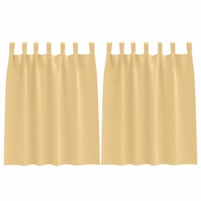 Firany blackout z kółkami 2 pcs Beżowy 140 x 140 cm Poliester