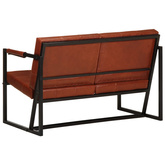 vidaXL Sofa 2-osobowa, brązowa, naturalna skóra kozia