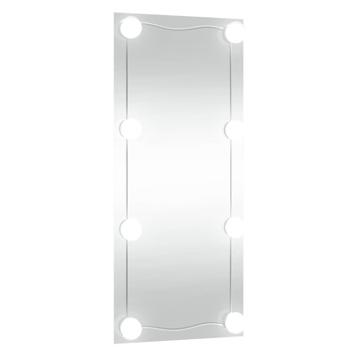 vidaXL Lustro ścienne z LED, 50x100 cm, szklane, prostokątne