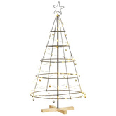 Choinka Stożkowa Świąteczna z podstawą Czarny 126 cm Stal