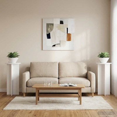 Stojak na rośliny 2 pcs Biały wysoki połysk 40 x 40 x 80 cm