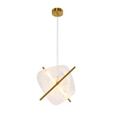 Lampa wisząca Relax szklana kwadratowa w kształcie zegara do salonu LED 3000K