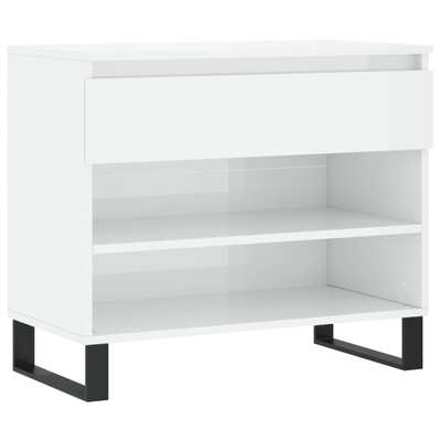 Szafka na buty, wysoki połysk, biała, 70x36x60 cm vidaXL