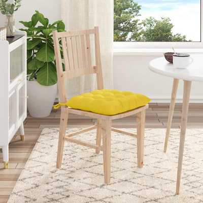 Poduszki na siedziska 4 pcs Jasnożółty 40 x 40 x 6 cm tkanina