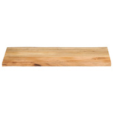 Blat stołu, 110x60x3,8 cm, naturalna krawędź, lite drewno mango
