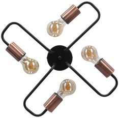 Lampa sufitowa 4xE27 48cm czarna HERPE 34-66923