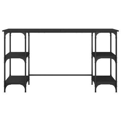 vidaXL Biurko, czarne, 140x50x75 cm, metal i materiał drewnopochodny