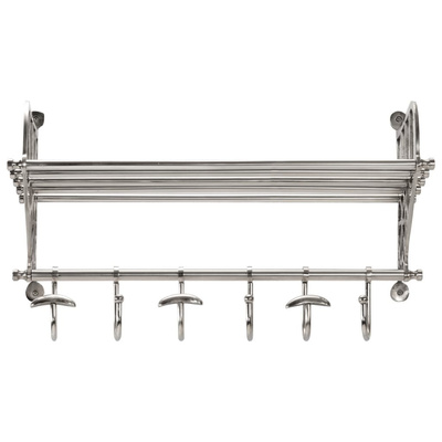 Półka na bagaże z wieszakami, ścienna, aluminium