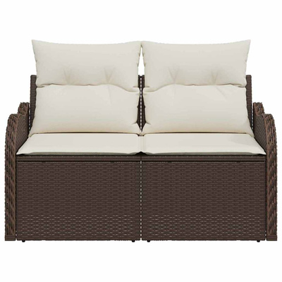 Sofa Ogrodowa z poduszką Brązowy 121 x 62 x 69cm polirattan