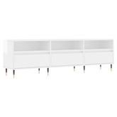 vidaXL Szafka pod TV, wysoki połysk, biała, 150x30x44,5 cm