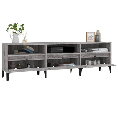 vidaXL Szafka pod TV, szary dąb sonoma, 150x30x44,5 cm wariant 8