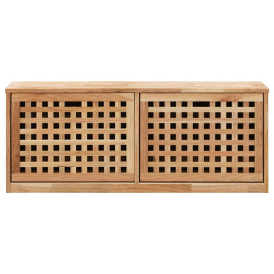 Ławka ze schowkiem na buty, 94x20x38 cm, lite drewno orzechowe