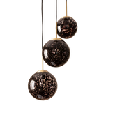 Lampa Wiszącza 3 szkalne Czarne Kule E14 Abruzzo Sfero