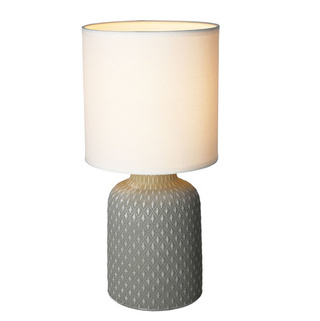 Lampka nocna Iner szara ceramiczna z abażurem Candellux