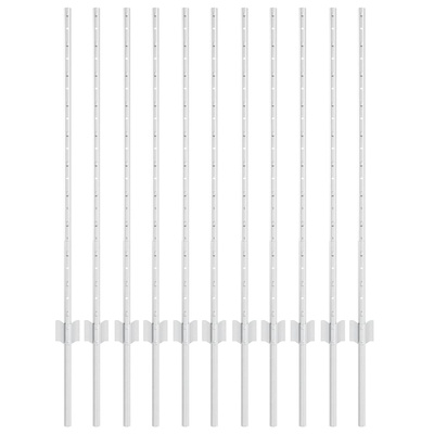 Wbudowany słupek ogrodzeniowy 11 szt. srebrny 140 cm